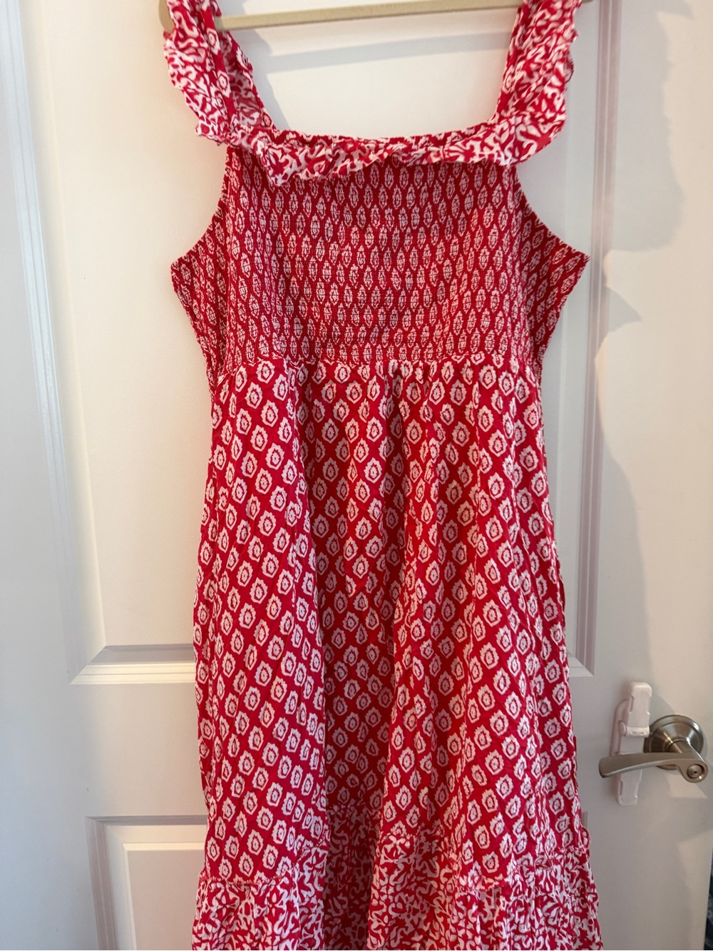 Vineyard Vines Girls Red and White Patterned Maxi Sundress